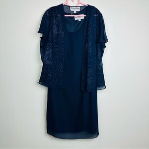 Another Thyme Navy Blue Glitter 2 piece set Formal dress Size 16